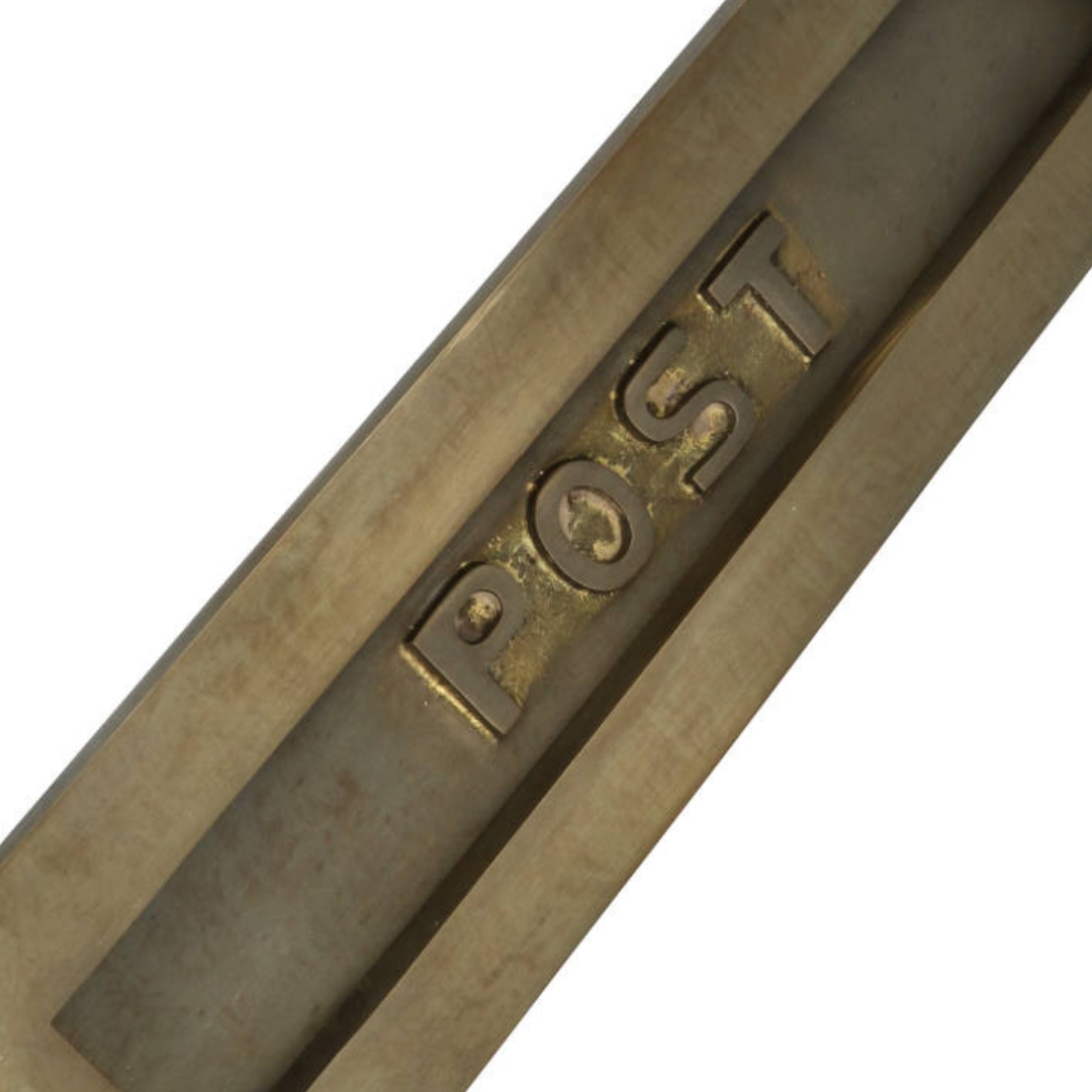 Brievenbus messing antiek met opdruk POST - Afbeelding 3