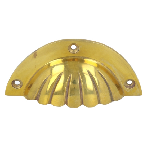 Komgreep schelp massief messing