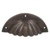 Komgreep schelp massief messing antiek