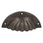 Komgreep schelp massief messing antiek