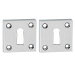 2 Sleutelplaatjes vierkant chroom