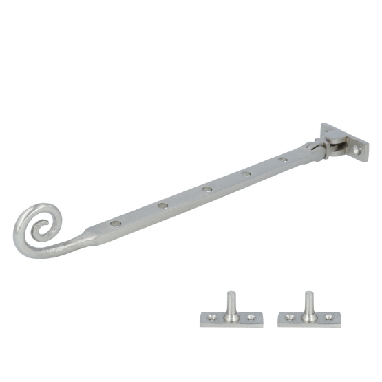 Raamuitzetter met krul, nikkel mat