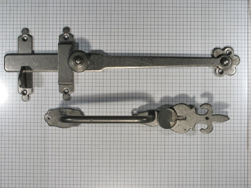 Staldeursluiting ijzer blank (grijs gelakt)