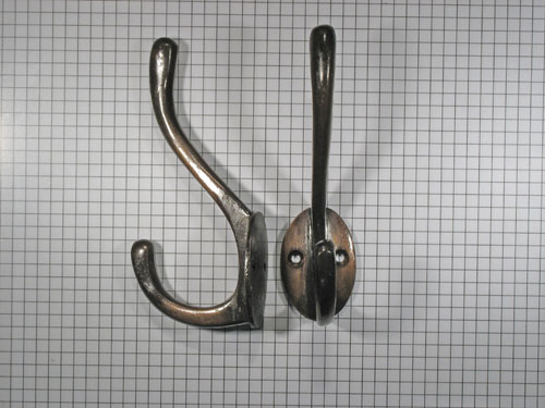 Hoed en jashaak groot messing antiek