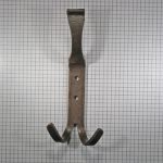 Hoedhaak enkel met dubbele jashaak, ijzer geroest