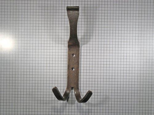 Hoedhaak enkel met dubbele jashaak, ijzer geroest