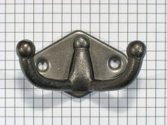 Kapstokhaak dubbel, ijzer blank