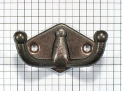 Kapstokhaak dubbel, ijzer geroest