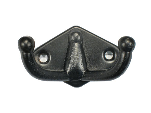 Kapstokhaak dubbel ijzer zwart