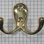 Kapstokhaak dubbel messing