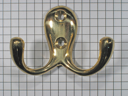 Kapstokhaak dubbel messing