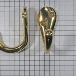 Kapstokhaak enkel, messing