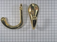 Kapstokhaak enkel, messing