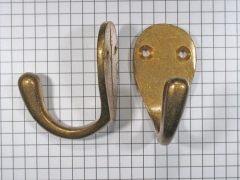 Kapstokhaak enkel, brons antiek