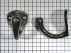 Kapstokhaak enkel, ijzer geroest