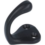 Kapstokhaak enkel, ijzer zwart