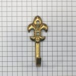 Kapstokhaak fleur de lis, messing midden