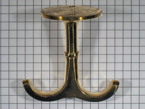 Kapstokhaak onderbouw, geelmessing