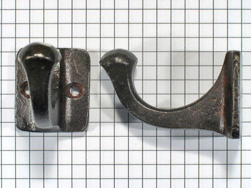 Kapstokhaak klein, ijzer geroest