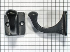 Kapstokhaak klein, ijzer zwart