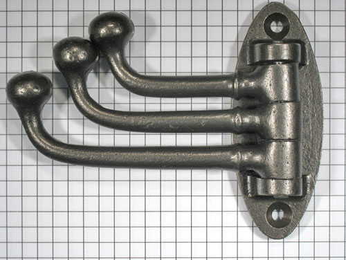 Kapstokhaak verstelbaar ijzer blank