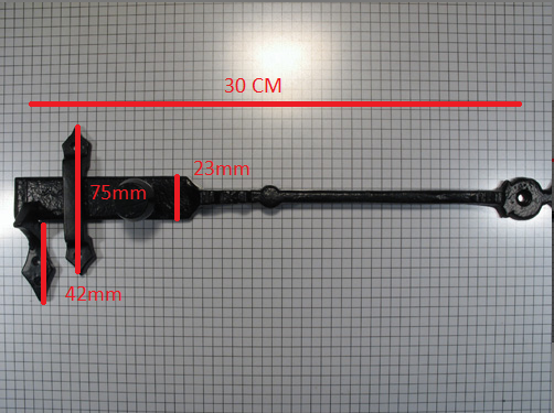 Grendel van staldeursluiting ijzer zwart - Afbeelding 2