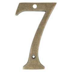 Cijfer 7, groot, brons antiek