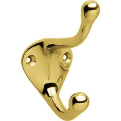 Intersteel Kapstokhaak scheepsmodel lang, messing gelakt