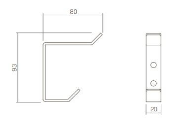 Intersteel Kapstokhaak, Projecthaak gebogen rvs - Afbeelding 2