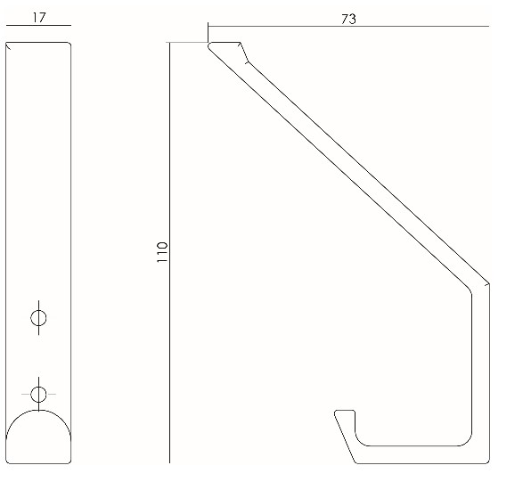 Intersteel kapstokhaak recht rvs - Afbeelding 2
