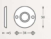 Intersteel rozetten ø50x5mm chroom - Afbeelding 2