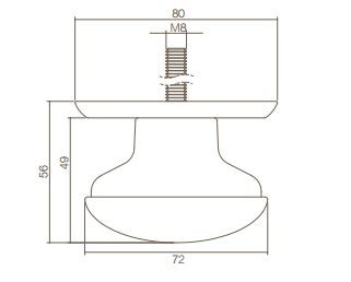 Intersteel voordeurknop zwaar 80/75 chroom - Afbeelding 2