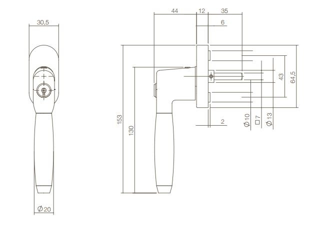 Intersteel Raamkruk Ton 400 afsluitbaar op ovaal rozet chroom - Afbeelding 2