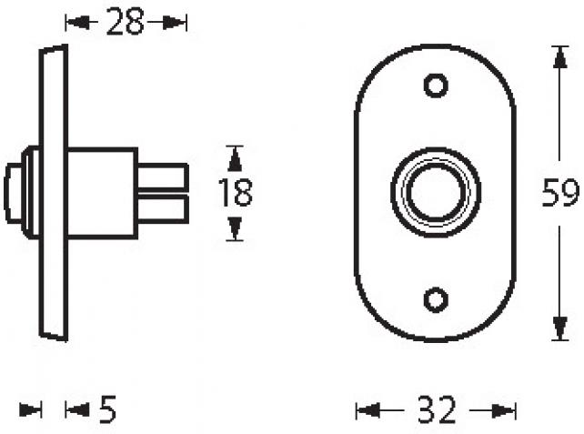 Intersteel Beldrukker ovaal messing gelakt - Afbeelding 2