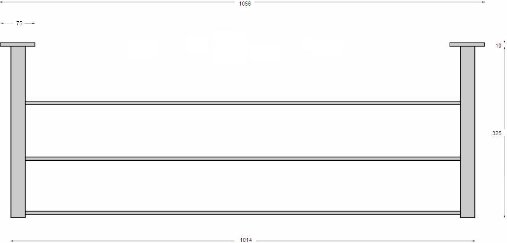 Intersteel Garderobe 1 meter met 6 kledinghangers rvs - Afbeelding 2