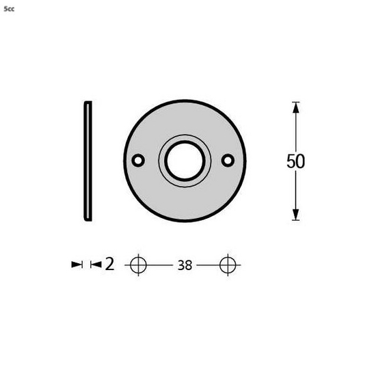 Intersteel rozetten ø50x2mm rvs - Afbeelding 2