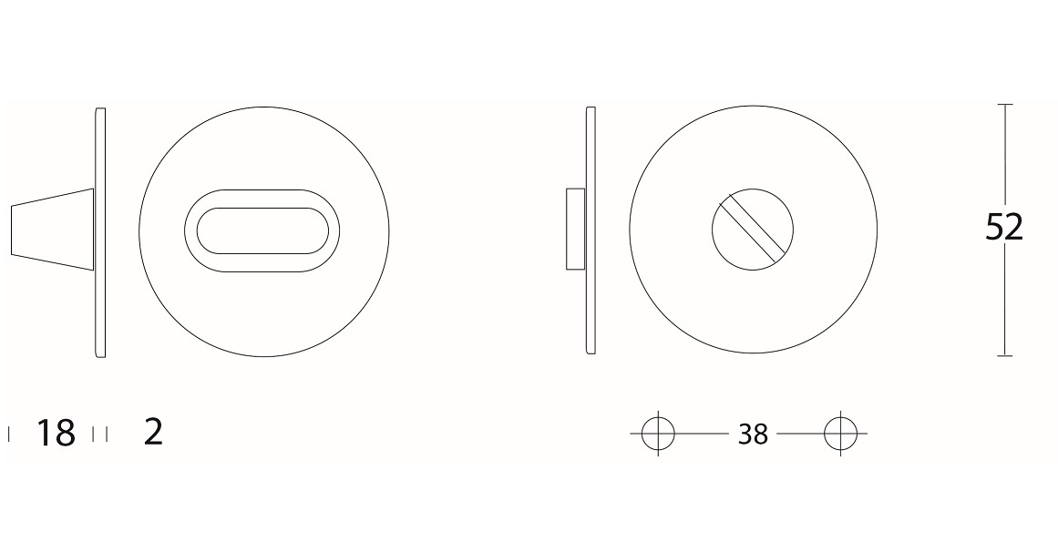 Intersteel wc-sluiting 8mm rond plat 50x2 zonder venster rvs - Afbeelding 2