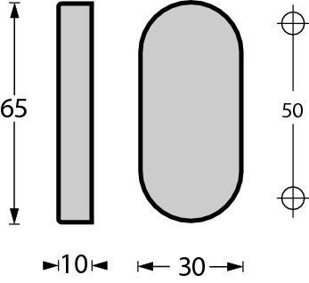 Intersteel afdekrozet ovaal verdekt 10mm rvs - Afbeelding 2