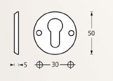 Intersteel cilinderrozetten ø50x5mm messing getrommeld - Afbeelding 2