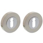 Intersteel sleutelrozetten verdekt ø52x10mm met nokken chroom/nikkel mat
