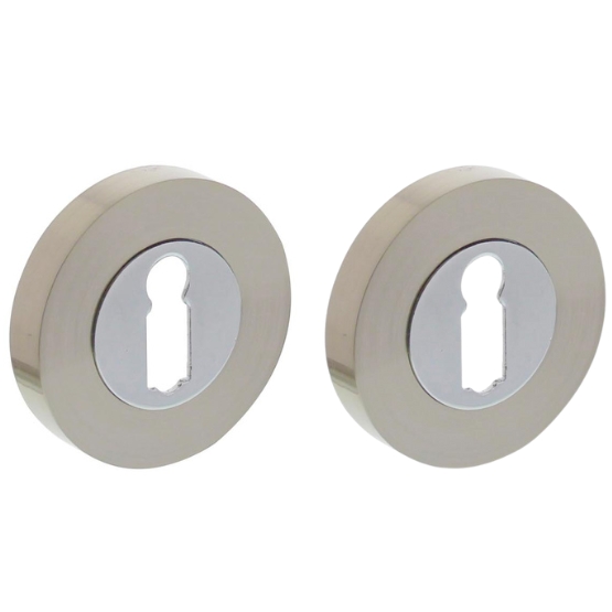 Intersteel sleutelrozetten verdekt ø52x10mm met nokken chroom/nikkel mat