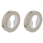 Intersteel cilinderrozetten verdekt ø52x10mm met nokken chroom/nikkel mat