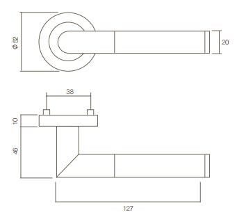 Intersteel deurklink Bastian op rond rozet chroom/nikkel mat - Afbeelding 2