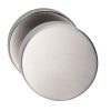 Intersteel knop rond vast op rozet staal + 7mm nok rvs