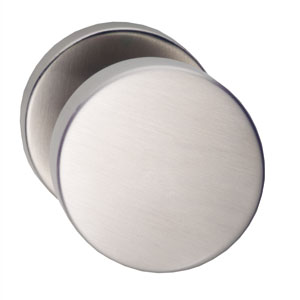 Intersteel knop rond vast op rozet staal + 7mm nok rvs