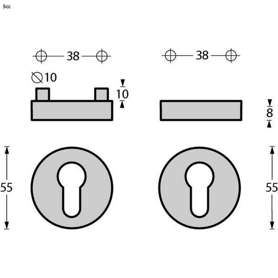 Intersteel SKG3 PC-Veiligheid-rozet verdekt ITAL - Afbeelding 2