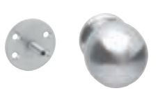 Intersteel voordeurknop bol Ø75mm eenzijdige montage rvs