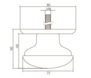 Intersteel voordeurknop zwaar 80/75 chroom mat - Afbeelding 2