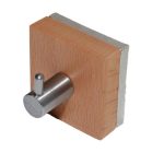 Handdoekhaakje beuken gelakt met rvs