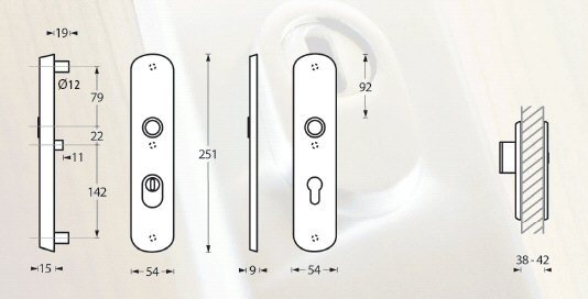 Intersteel SKG3 met kerntrekbeveiliging PC92 messing gelakt - Afbeelding 2